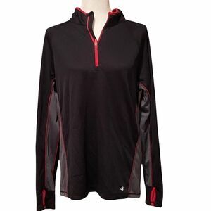 Nordic Track Black/Red/Grey Pullover Sz Medium